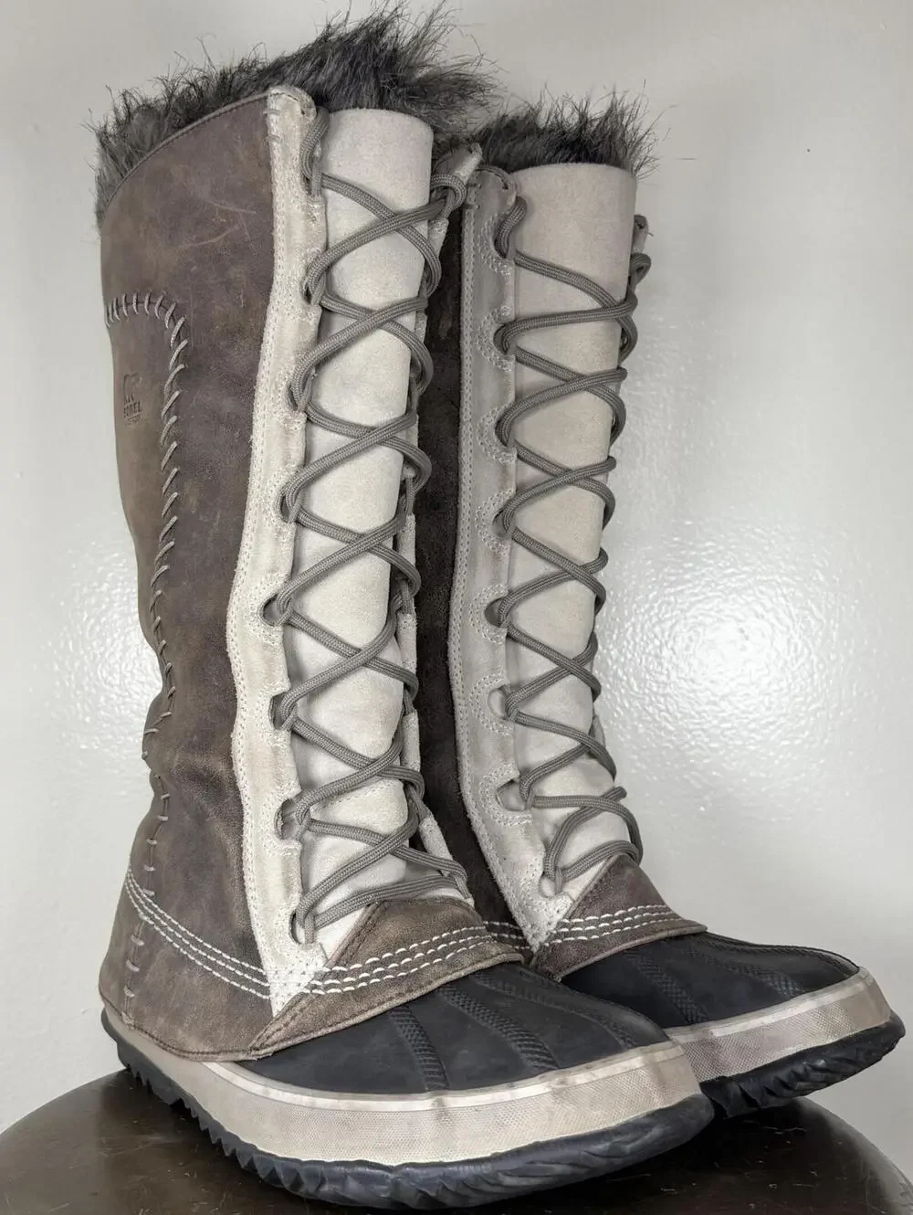 Sorel Cate The Great Leather Suede Lace-Up Winter Boot US 8 UK 6.5